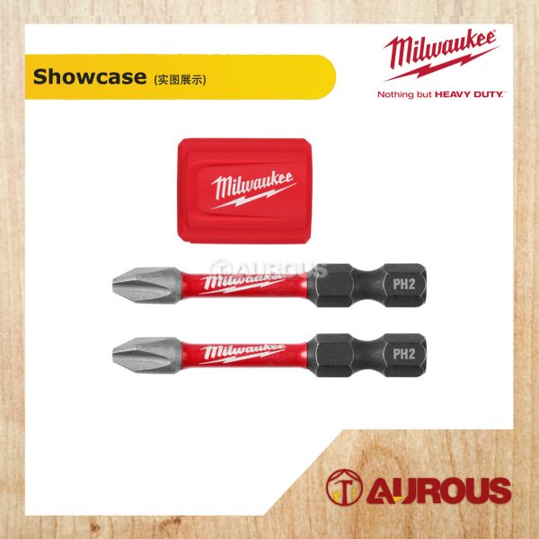 MILWAUKEE SHOCKWAVE IMPACT DUTY MAGNETIC ATTACHMENT PH2 BIT SET 48-32-4550 (3PCS/PKT) - Image 2