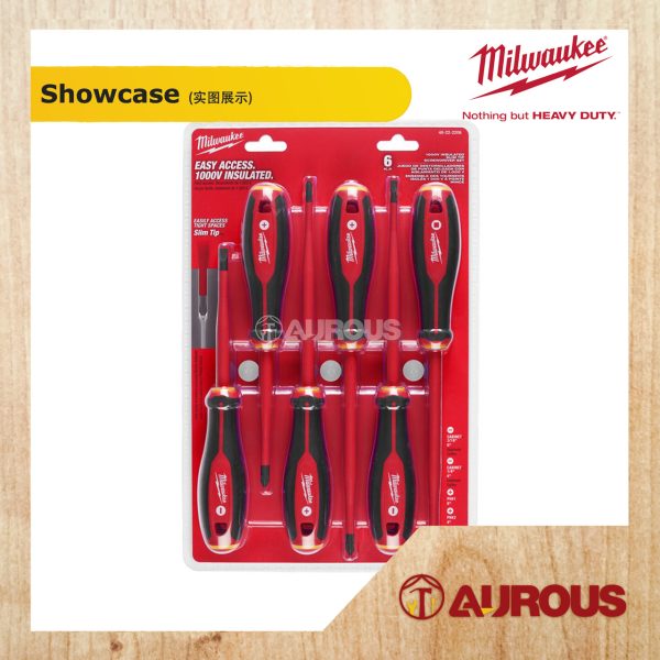 MILWAUKEE 1000V INSULATED SLIM TIP SCREWDRIVER SET 48-22-2206 (6 PCS/SET) - Image 4