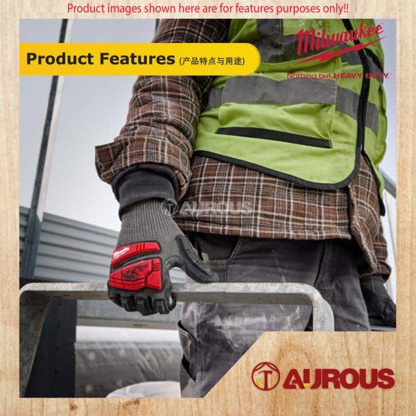 MILWAUKEE HEAVY DUTY IMPACT CUT LEVEL 5 NITRILE DIPPED GLOVES (SIZE: S/M/L/XL/XXL) - Image 5