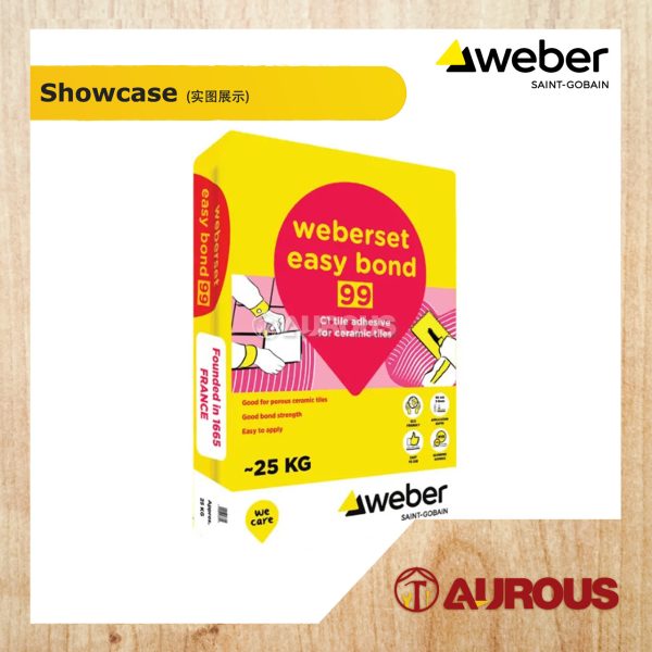 WEBER WEBERSET EASY BOND 99 CEMENT GUM C1 GRADE TILE ADHESIVE FOR CERAMIC TILE (25KG) - Image 2