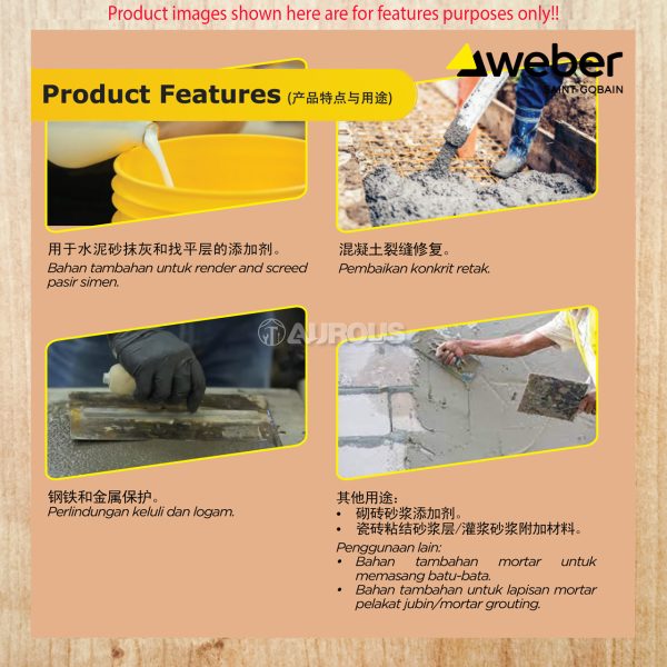 WEBER WEBERMIX STARBOND ADMIX SUSU FOR GENERAL PURPOSE LATEX ADMIXTURE (4 LITRE) - Image 6