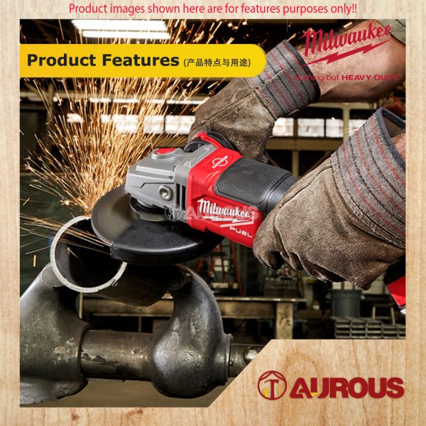 MILWAUKEE FUEL GEN II 5" 125MM BRAKING ANGLE GRINDER M18 FSAG125XPDB-0X0 (BARE TOOL) - Image 8