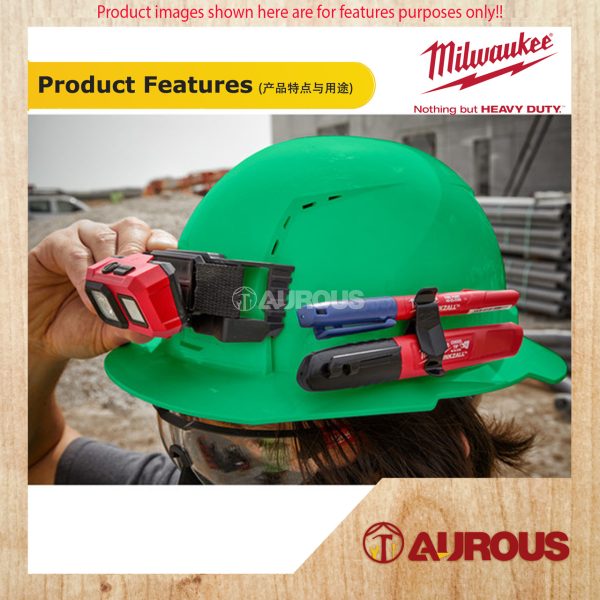 MILWAUKEE WHITE BOLT FULL BRIM HARD HAT W/ 6 PT RATCHETING SUSPENSION SAFETY HELMET - TYPE 1, CLASS E (48-73-1121) - Image 8