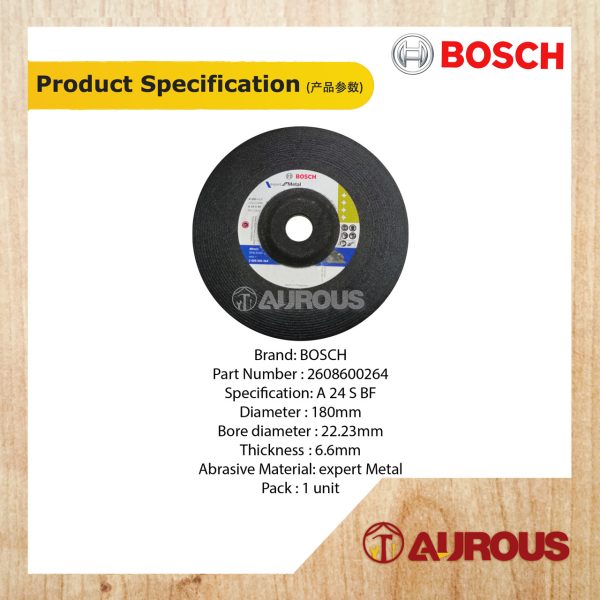 BOSCH EXPERT METAL GRINDING DISC 7''/180 X 6.6 X 22.23MM (2 608 600 264) - Image 3