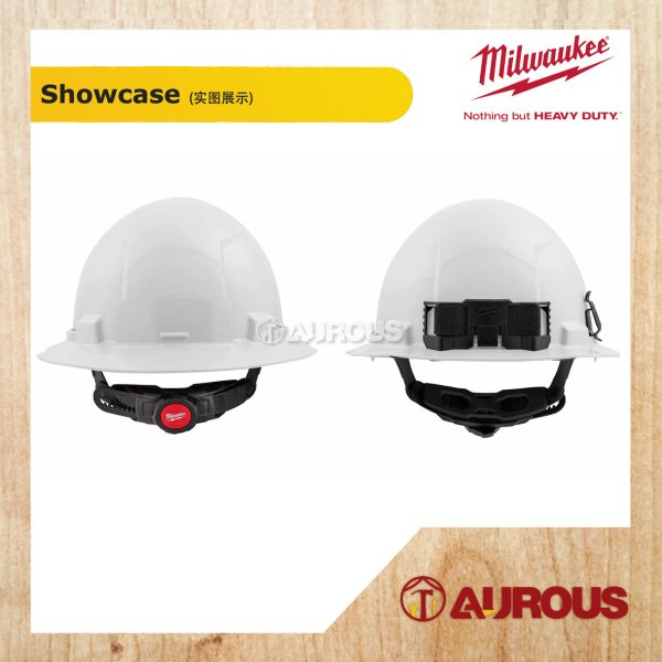 MILWAUKEE WHITE BOLT FULL BRIM HARD HAT W/ 6 PT RATCHETING SUSPENSION SAFETY HELMET - TYPE 1, CLASS E (48-73-1121) - Image 3