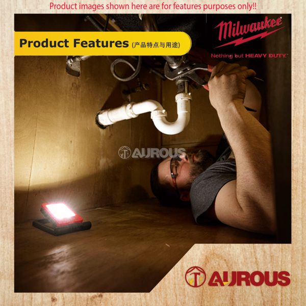 MILWAUKEE INTERNAL RECHARGEABLE 500 MAX LUMENS FOLDING FLOOD LIGHT (IR FFL-0) - Image 7