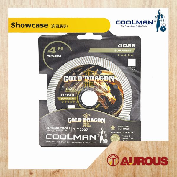 COOLMAN GOLD DRAGON DIAMOND DISC BLADE 4" / 105MM (GD99) (THIN) - Image 3