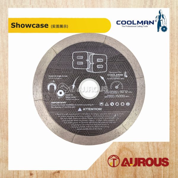 COOLMAN 88 SERIES W88 ULTRA THIN J SLOT CONTINUOS RIM DIAMOND CUTTING DISC 4'' / 105MM - Image 2