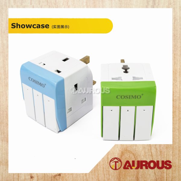 COSIMO 3 WAY ADAPTOR/MULTI ADAPTOR C/W 3 SWITCH INDIVIDUAL NEON LED LIGHT 13A ADAPTOR PLUG (TW813/TW913/TW812/TW912) - Image 4