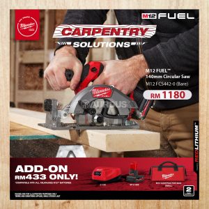 MILWAUKEE M12 FUEL GEN 2 140MM CIRCULAR SAW M12 FCS442-0 (BARE TOOL)