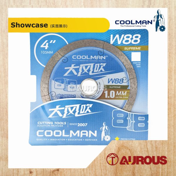 COOLMAN 88 SERIES W88 ULTRA THIN J SLOT CONTINUOS RIM DIAMOND CUTTING DISC 4'' / 105MM - Image 4