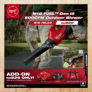MILWAUKEE M18 FUEL GEN 3 500CFM OUTDOOR BLOWER M18 FBLG3-0 (BARE TOOL)