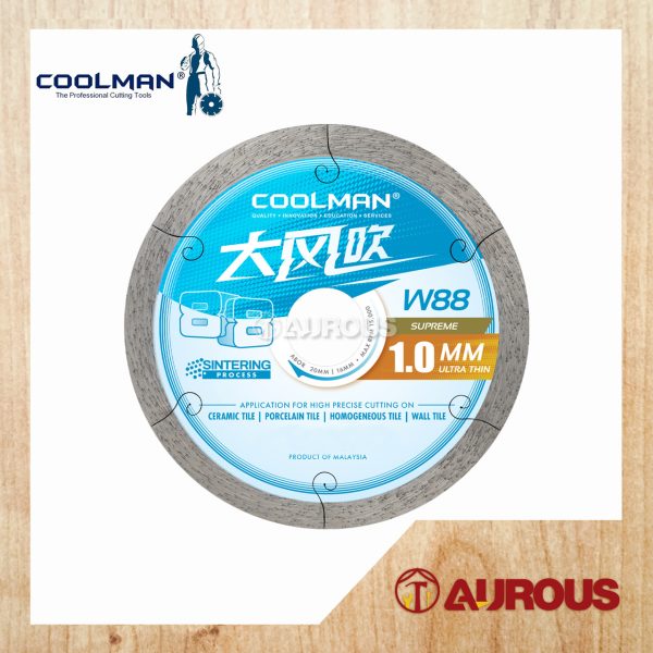 COOLMAN 88 SERIES W88 ULTRA THIN J SLOT CONTINUOS RIM DIAMOND CUTTING DISC 4'' / 105MM