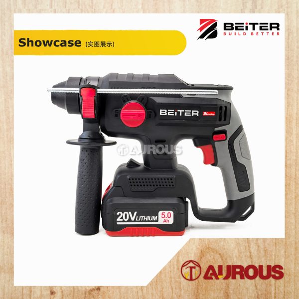 BEITER 20V CORDLESS BRUSHLESS 3 MODE ROTARY HAMMER DRILL 2.0J 22MM BRH70-20V (SET) - Image 2
