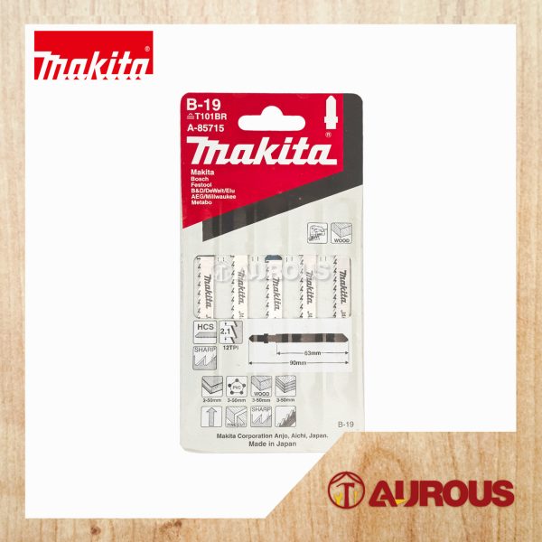 MAKITA WOOD JIG SAW BLADE B-19 DECO.VENEER A-85715 (5PC/SET) T101BR