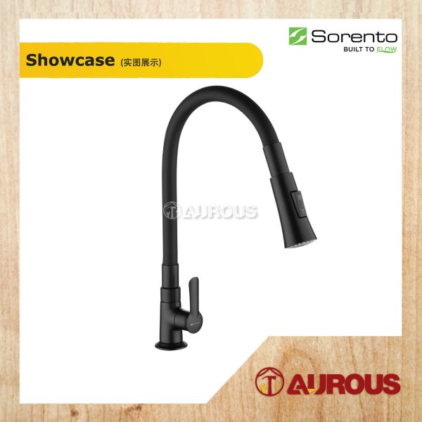 SORENTO FLEXIBLE HOSE PILLAR/WALL MOUNTED SINK TAP KITCHEN TAP SRTWT5830-BL/SRTWT5831-BL - Image 3