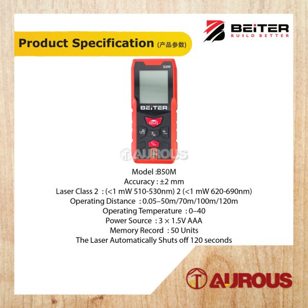 BEITER LASER RANGE FINDER 50M (RED) BT-B50M - Image 6
