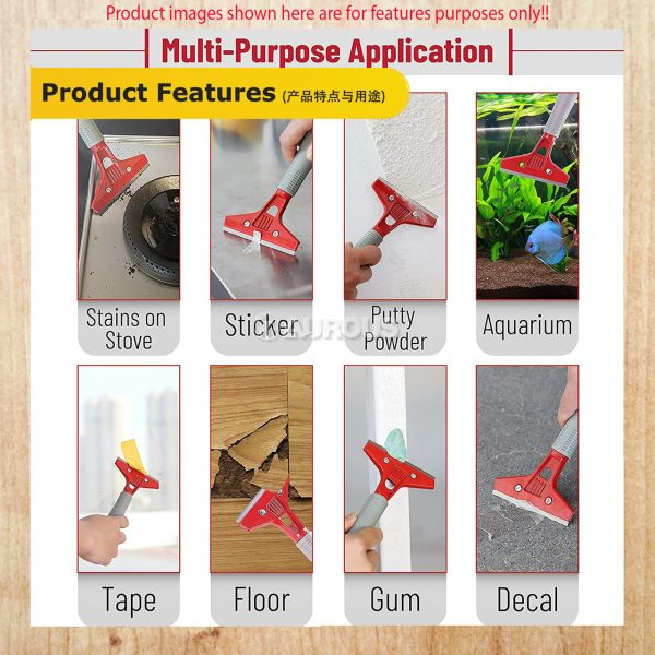 MULTIPURPOSE GLASS SCRAPER CLEANER (4'' X 34CM) BIG - Image 7