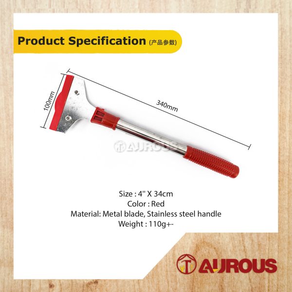 MULTIPURPOSE GLASS SCRAPER CLEANER (4'' X 34CM) BIG - Image 5