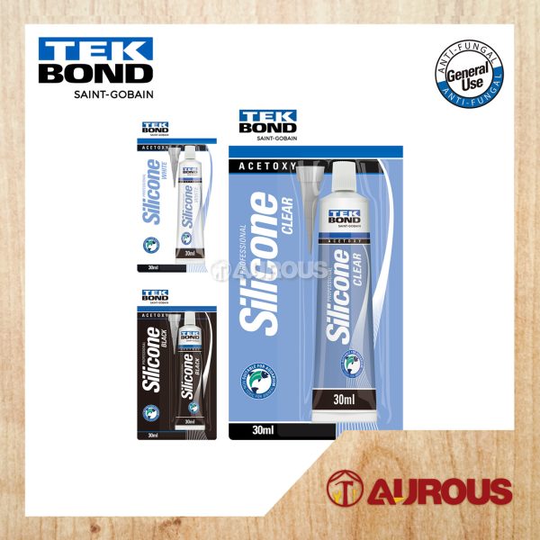 TEKBOND ACETOXY HI PERFORMANCE SILICONE SEALANT FOR GENERAL PURPOSE 30ML (BLACK, CLEAR, WHITE)