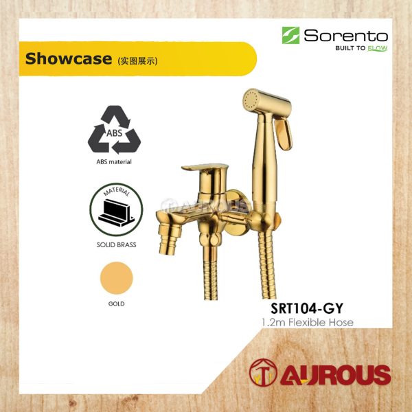 SORENTO TWO WAY TAP C/W HAND BIDET & 1.2M FLEXIBLE HOSE SPRAY SET (SRT102-RG / SRT103-GM / SRT104-GY) - Image 2