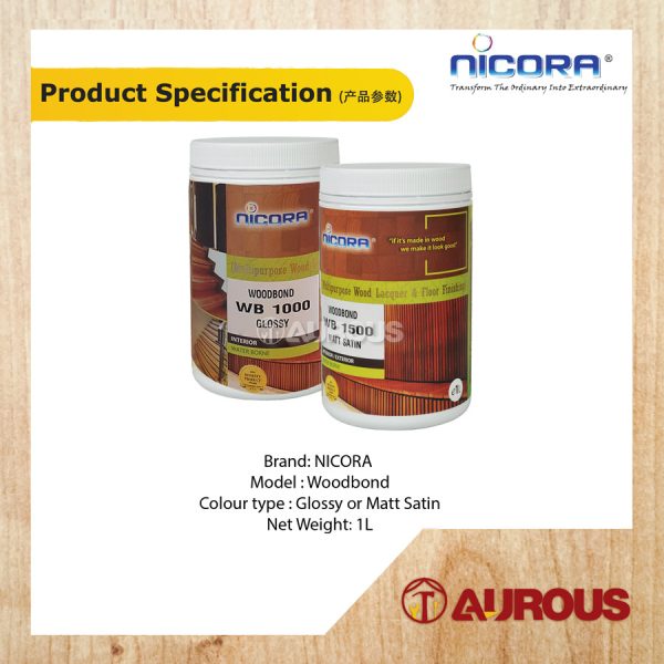 NICORA WOODBOND (WB 1500 MATT SATIN / WB 1000 GLOSSY) 1L - Image 4