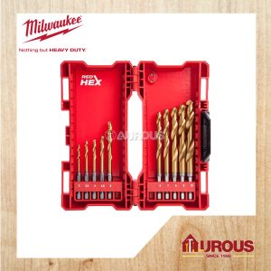 MILWAUKEE SHOCKWAVE HSS-G TIN RED HEX 10PCS DRILL BIT SET 48-89-4759/48-89-4859