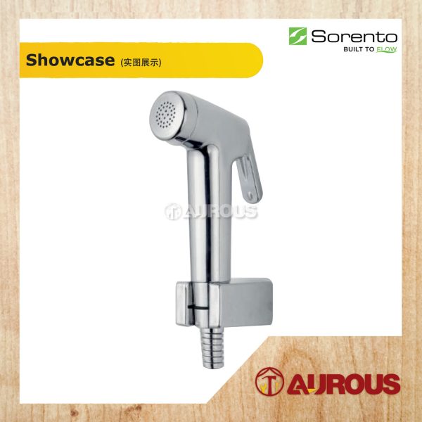 SORENTO HAND BIDET C/W 1.2M PVC FLEXIBLE HOSE SPRAY SET WITH HOLDER SRT83-CR (CHROME) - Image 2
