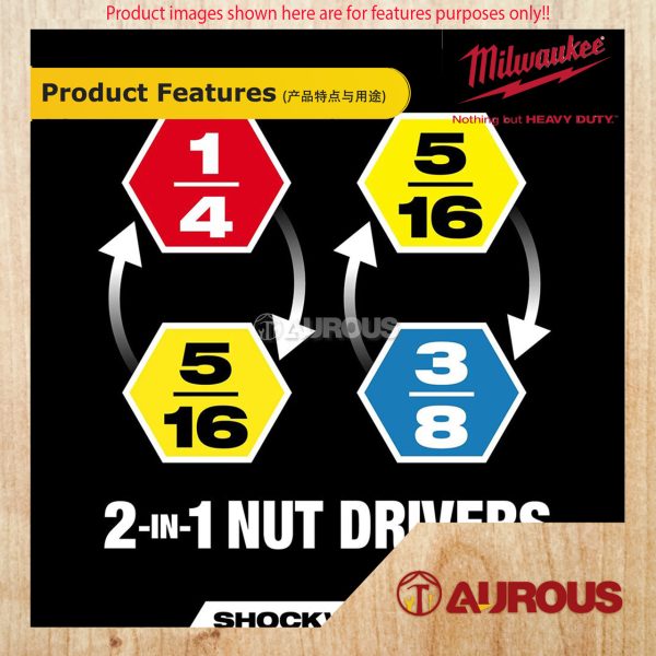 MILWAUKEE SHOCKWAVE IMPACT DUTY QUIK CLEAR  MAGNETIC NUT DRIVER SET (2PCS/PKT) 49-66-4568 - Image 9