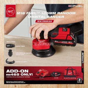MILWAUKEE M18 FUEL 125MM RANDOM ORBITAL SANDER M18 FROS125-0 (BARE TOOL)
