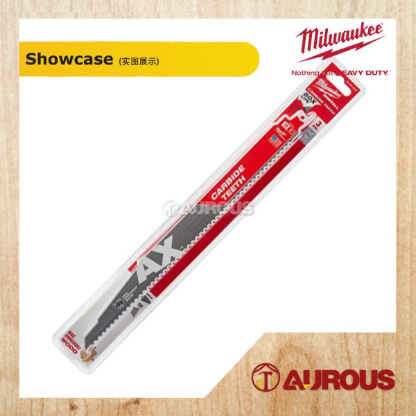 MILWAUKEE 12'' 3TPI AX PRUNING SAWZALL BLADE WITH CARBIDE TEETH 48-00-5333 (3 PCS/PKT) - Image 2