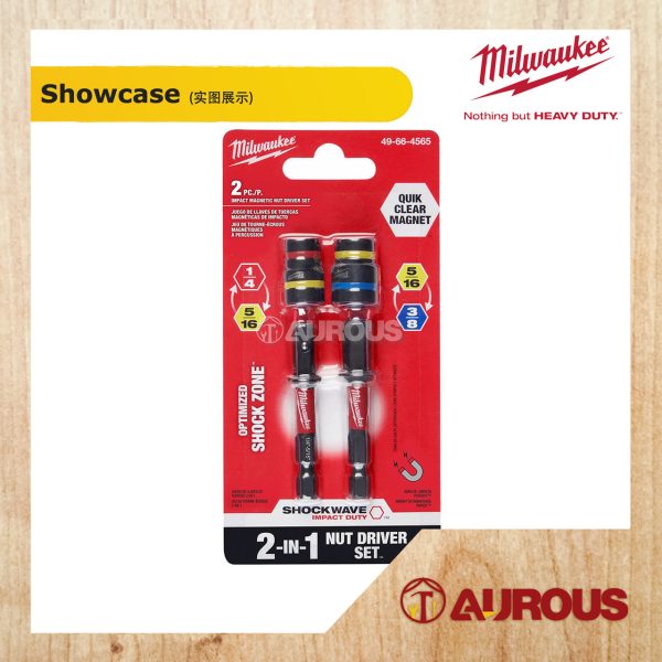 MILWAUKEE SHOCKWAVE IMPACT DUTY QUIK CLEAR  MAGNETIC NUT DRIVER SET (2PCS/PKT) 49-66-4568 - Image 2
