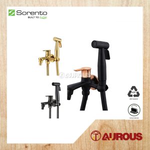 SORENTO TWO WAY TAP C/W HAND BIDET & 1.2M FLEXIBLE HOSE SPRAY SET (SRT102-RG / SRT103-GM / SRT104-GY)