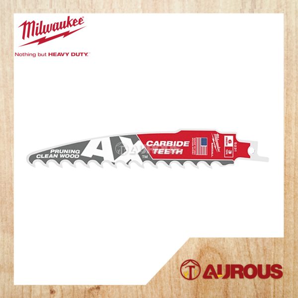 MILWAUKEE 6'' 3TPI AX PRUNING SAWZALL BLADE WITH CARBIDE TEETH 48-00-5331 (3 PCS/PKT)