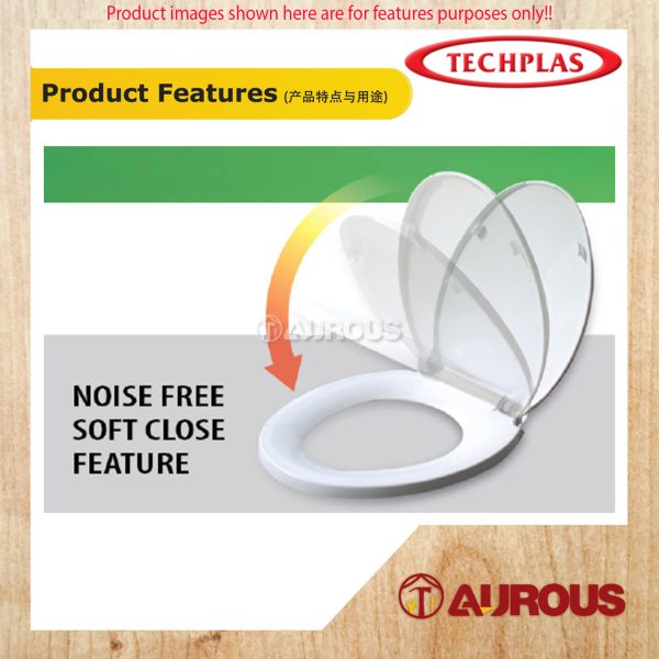 TECHPLAS HEAVY DUTY SUPREME SOFT CLOSE TOILET SEAT & COVER (TSS-4126 - 1.65KG) - Image 5