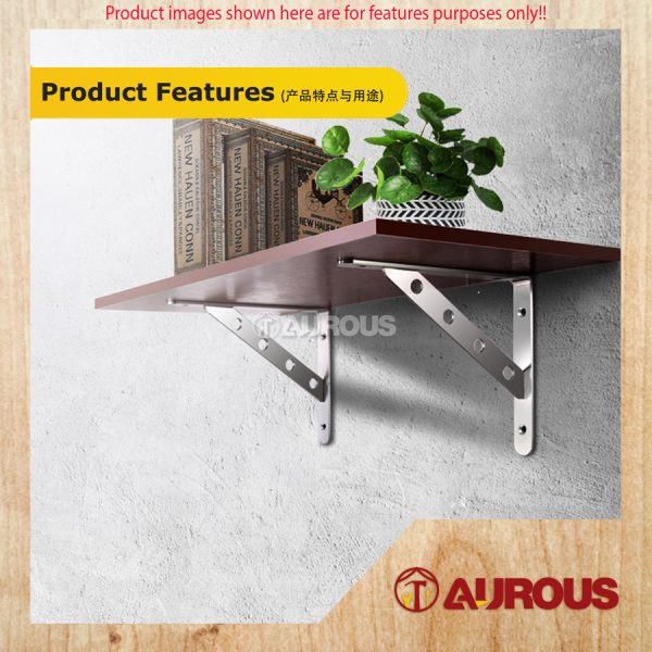 H/D STAINLESS STEEL SHELF BRACKET (6'' x 4'' / 10'' x 6'' / 12 x 6 1/2'' / 14'' x 9'')  (1 PIECE) - Image 7