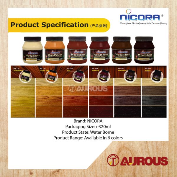 NICORA WOODSHEEN WATER BASED LACQUER 320ML - Image 5