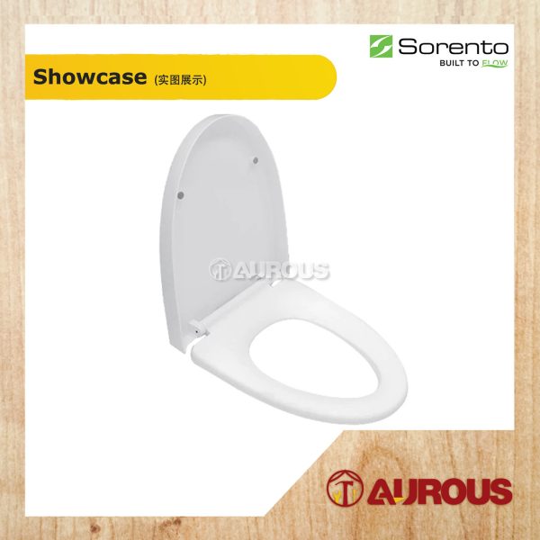 SORENTO SOFT CLOSE TOILET BOWL SEAT COVER PP MATERIAL C/W STAINLESS STEEL BRACKET SRTSCBD324 (L450xW378xH55mm) - Image 2