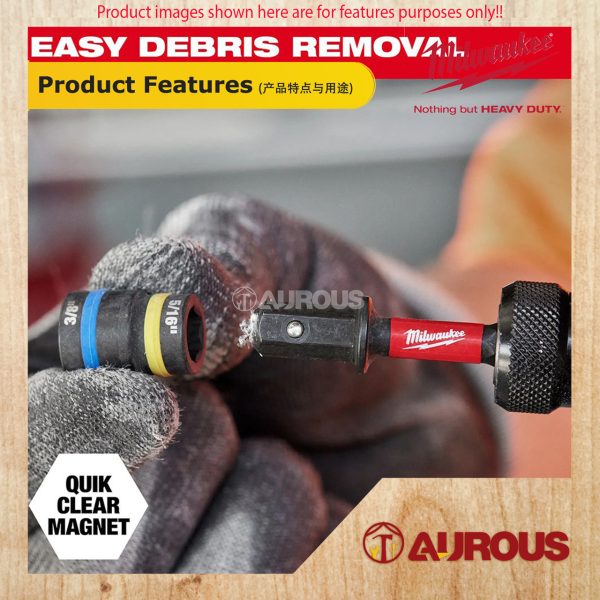 MILWAUKEE SHOCKWAVE IMPACT DUTY QUIK CLEAR  MAGNETIC NUT DRIVER SET (2PCS/PKT) 49-66-4568 - Image 4