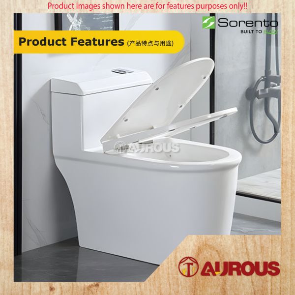 SORENTO SOFT CLOSE TOILET BOWL SEAT COVER PP MATERIAL C/W STAINLESS STEEL BRACKET SRTSCBD324 (L450xW378xH55mm) - Image 5