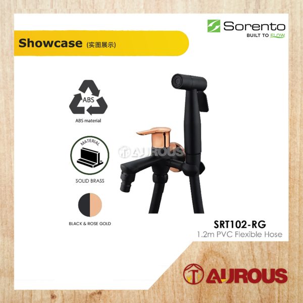 SORENTO TWO WAY TAP C/W HAND BIDET & 1.2M FLEXIBLE HOSE SPRAY SET (SRT102-RG / SRT103-GM / SRT104-GY) - Image 3