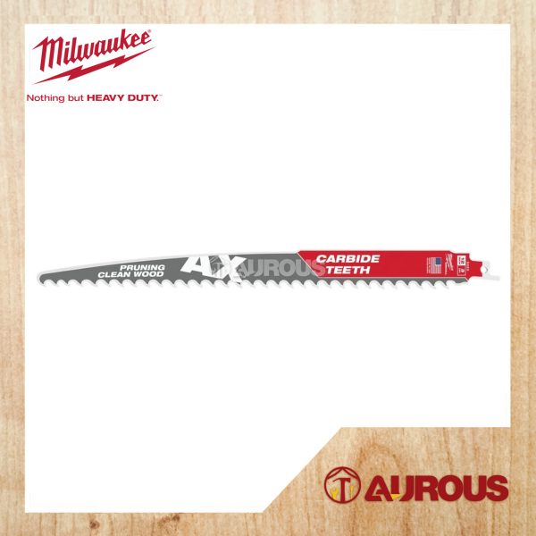 MILWAUKEE 12'' 3TPI AX PRUNING SAWZALL BLADE WITH CARBIDE TEETH 48-00-5333 (3 PCS/PKT)