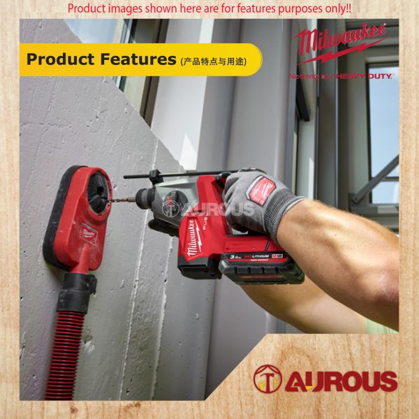 MILWAUKEE M18 FUEL 16MM 1.7 JOULE SDS-PLUS ROTARY HAMMER M18 FHAC16-0X0 (BARE TOOL) - Image 6
