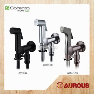 SORENTO HAND BIDET C/W ANGLE VALVE & 1.2M PVC FLEXIBLE HOSE SPRAY SET (SRT61-CR / SRT61-BL / SRT62-GM)