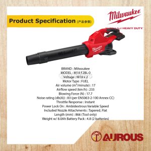 MILWAUKEE M18 FUEL 600 CFM DUAL BATTER BLOWER M18 F2BL-0 (BARE TOOL) - Image 5