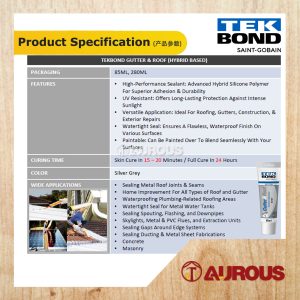 Alternative view of TEKBOND NEUTRAL GUTTER AND ROOF HYBRID SILICONE POLYMER SEALANT - GREY 85ML