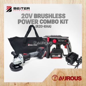 BEITER 20V BRUSHLESS POWER COMBO KIT R20-RHA (BRH70-20V + BA618-20V + 2X 5.0AH BATTERY + CHARGER)