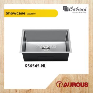 Alternative view of CABANA NL SERIES STAINLESS STEEL HANDMADE UNDERMOUNT NANOGRAIN KITCHEN SINK SINGLE BOWL (KS6545-NL / KS6645-NL-BL)