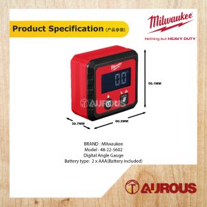 MILWAUKEE MAGNETIC DIGITAL ANGLE GAUGE TOOL (48-22-5602) - Image 3