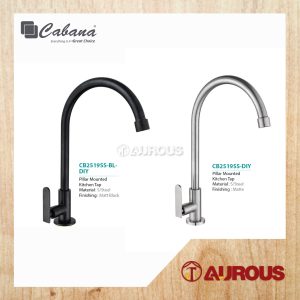CABANA STAINLESS STEEL 304 PILLAR MOUNTED KITCHEN SINK TAP WATER TAP (CB2519SS / CB2519SS-BL)